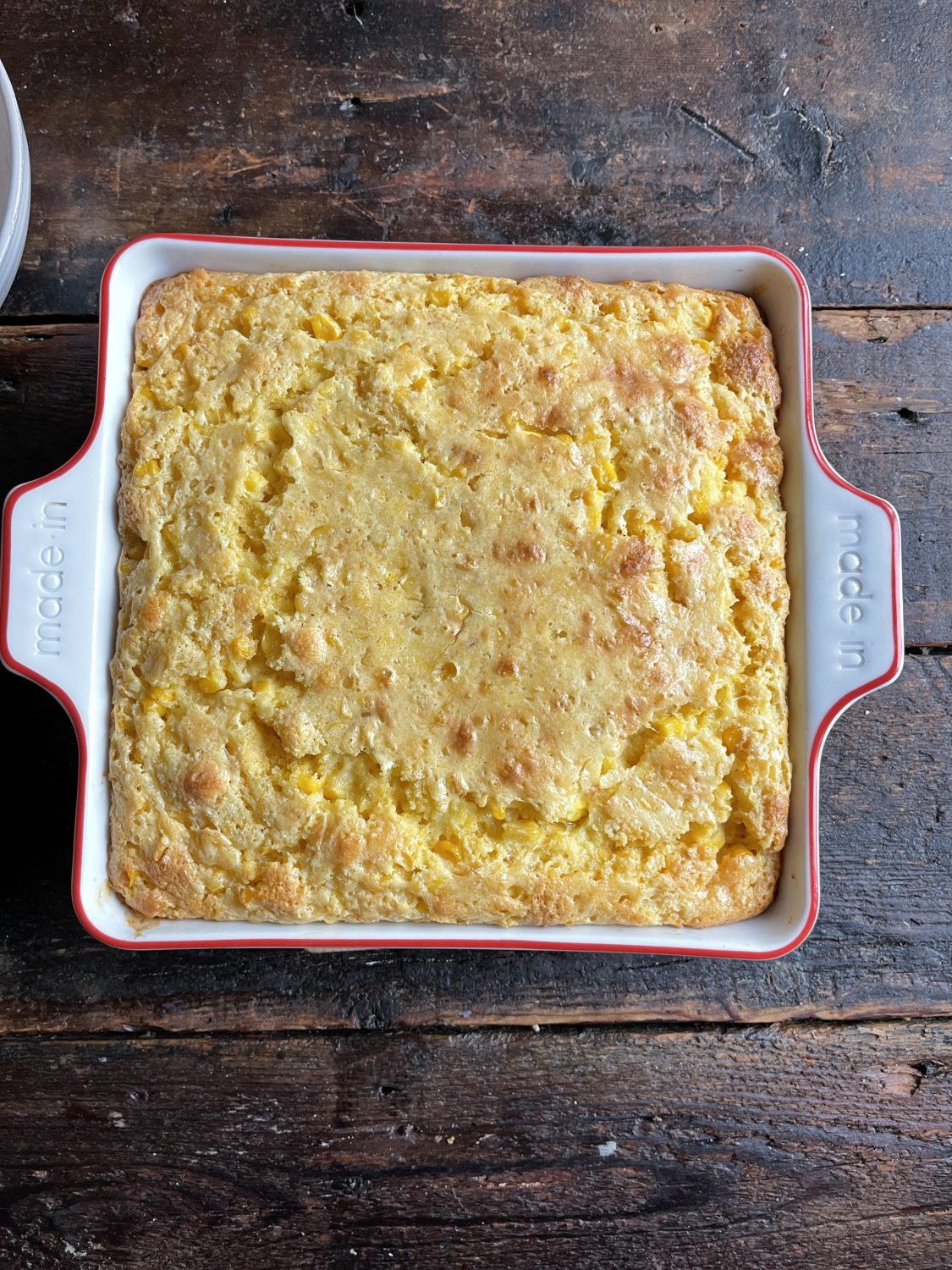 corn souffle baked in dish