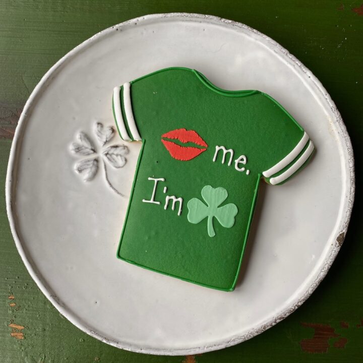 kiss me im irish jersey cookie