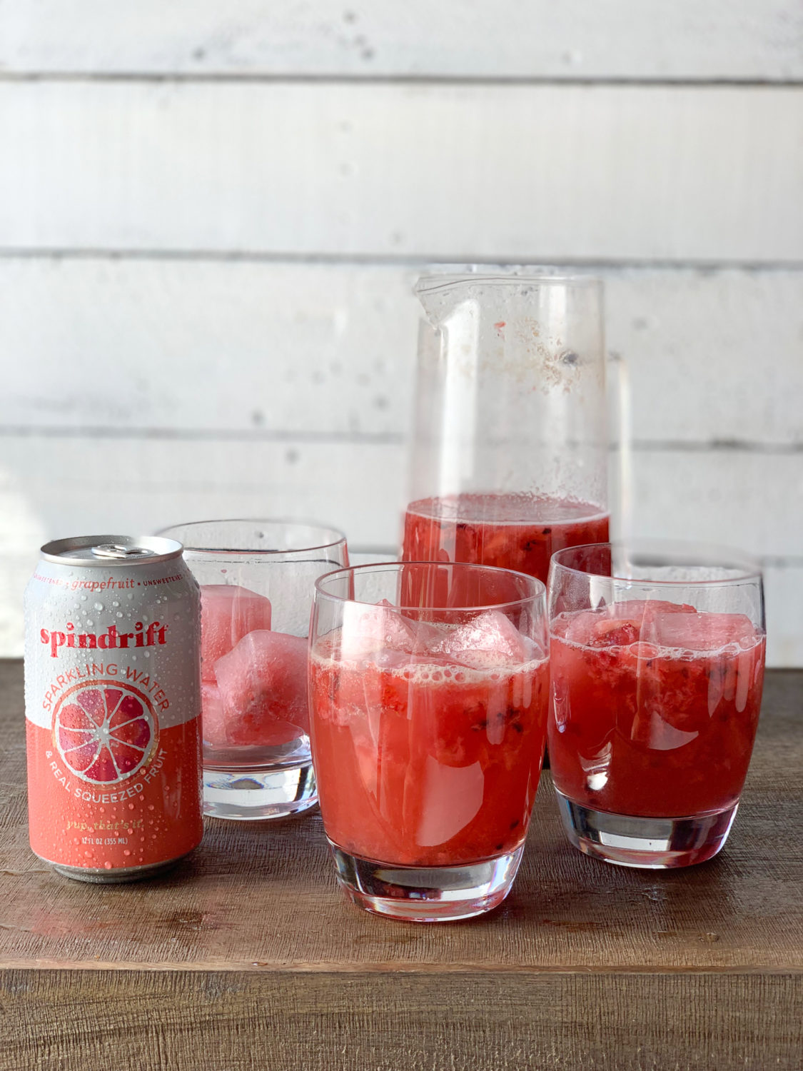 Sprindrift Sangria in three clear glasses