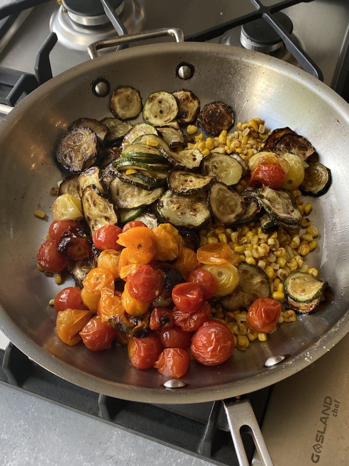 sauteed vegetables in a pan