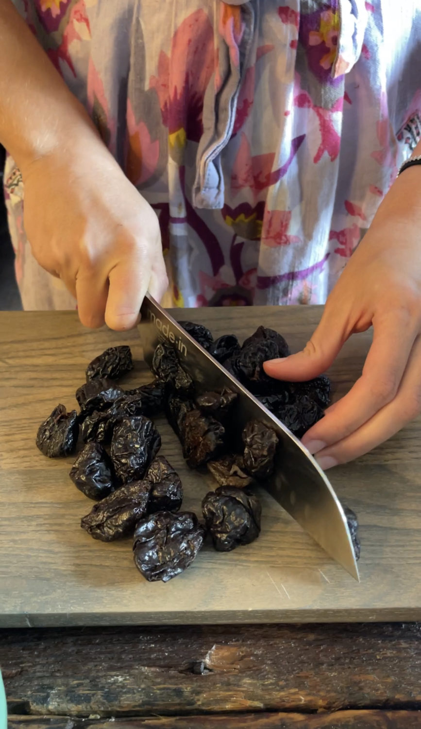 chopping prunes