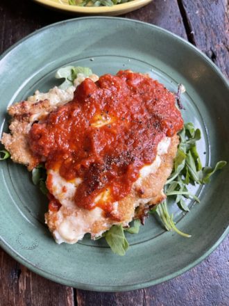 chicken parm on hurley plate