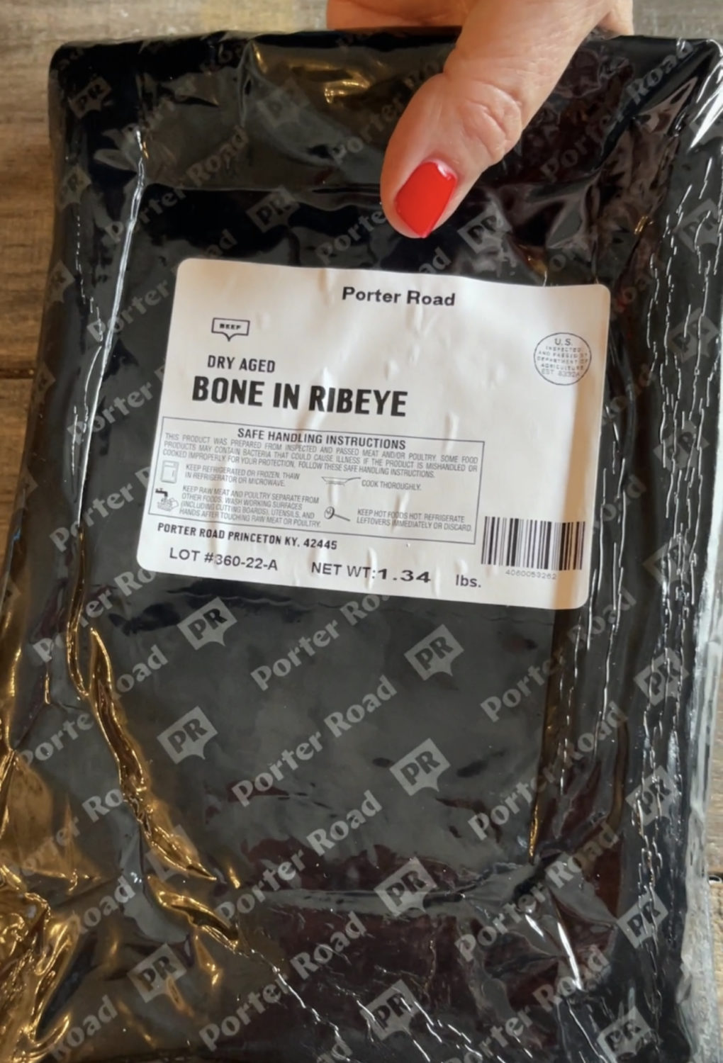 porter road ribeye in packaging