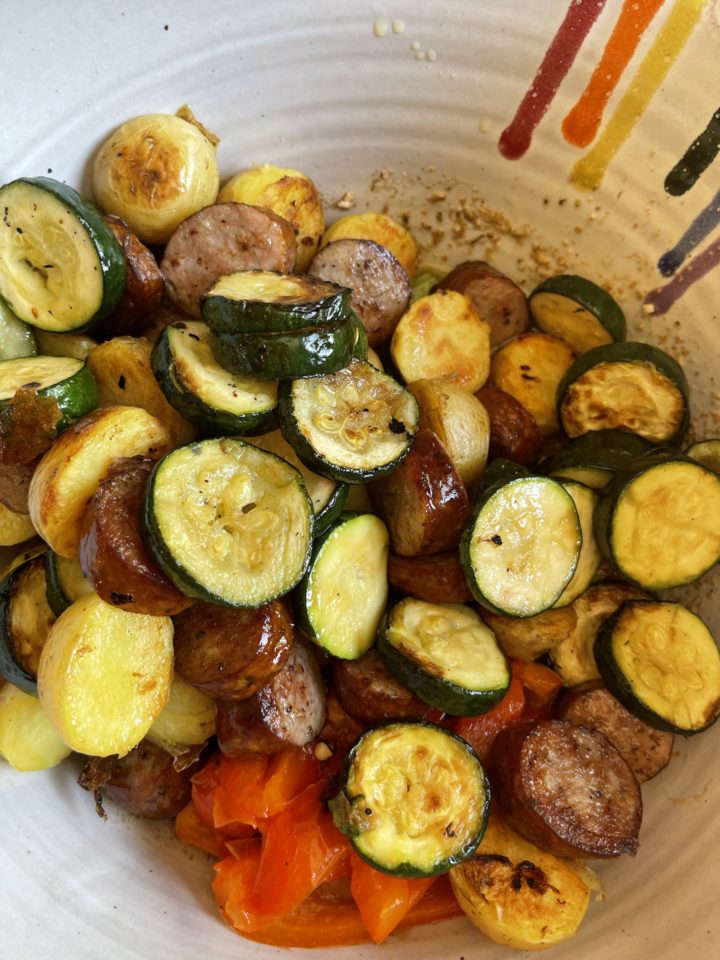 grilled vegetables in a bowl