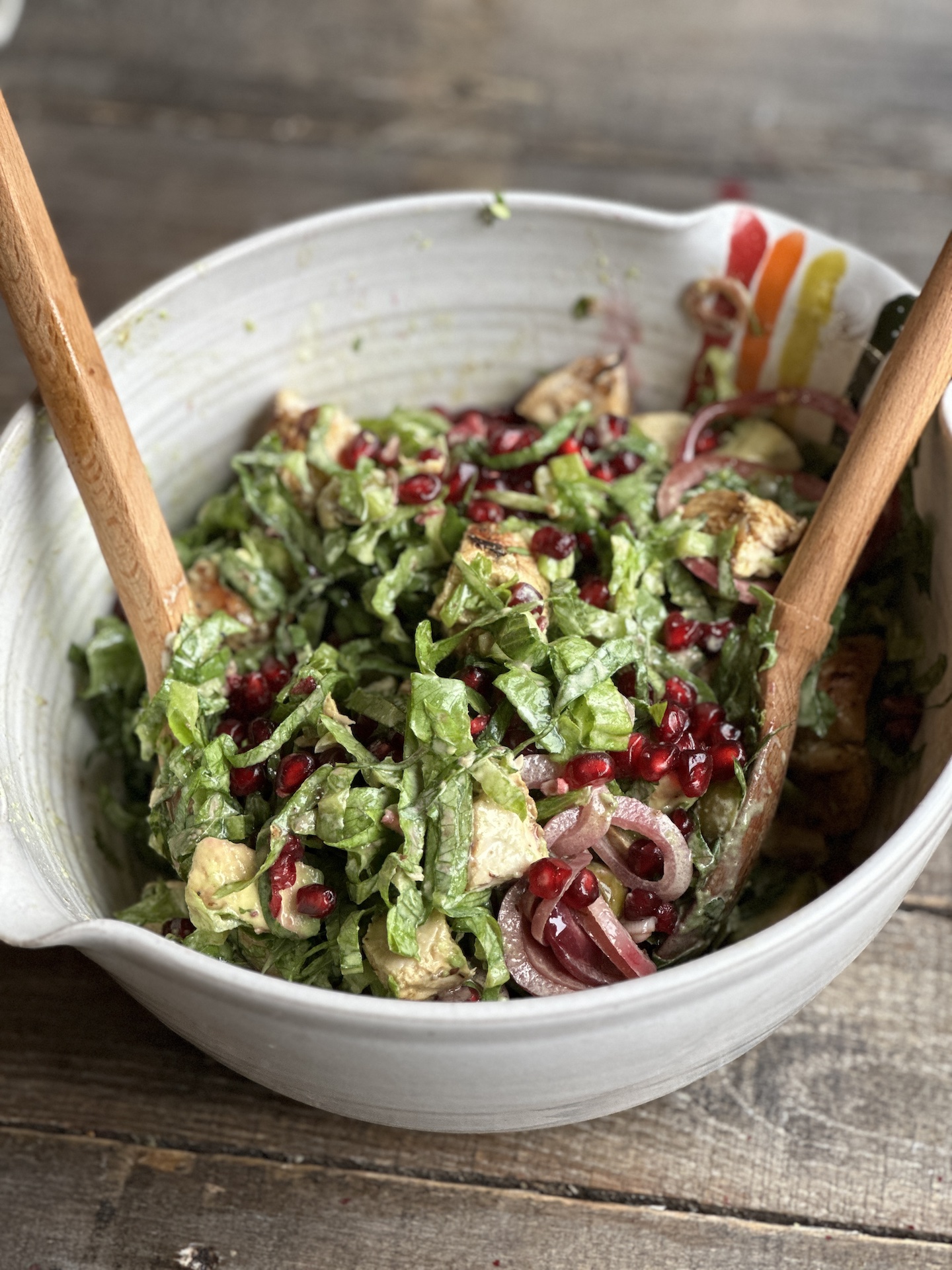 Pomegranate Whole30 Chopped Salad - nocrumbsleft