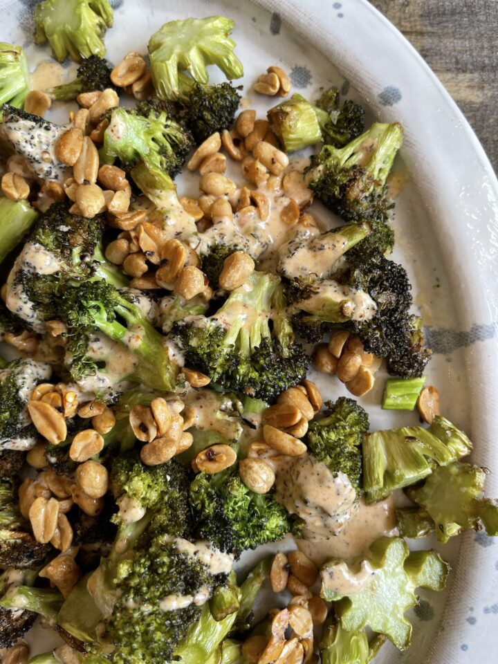 Close up of Charred Broccoli.