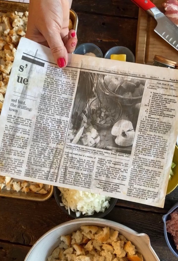 newspaper recipe clipping