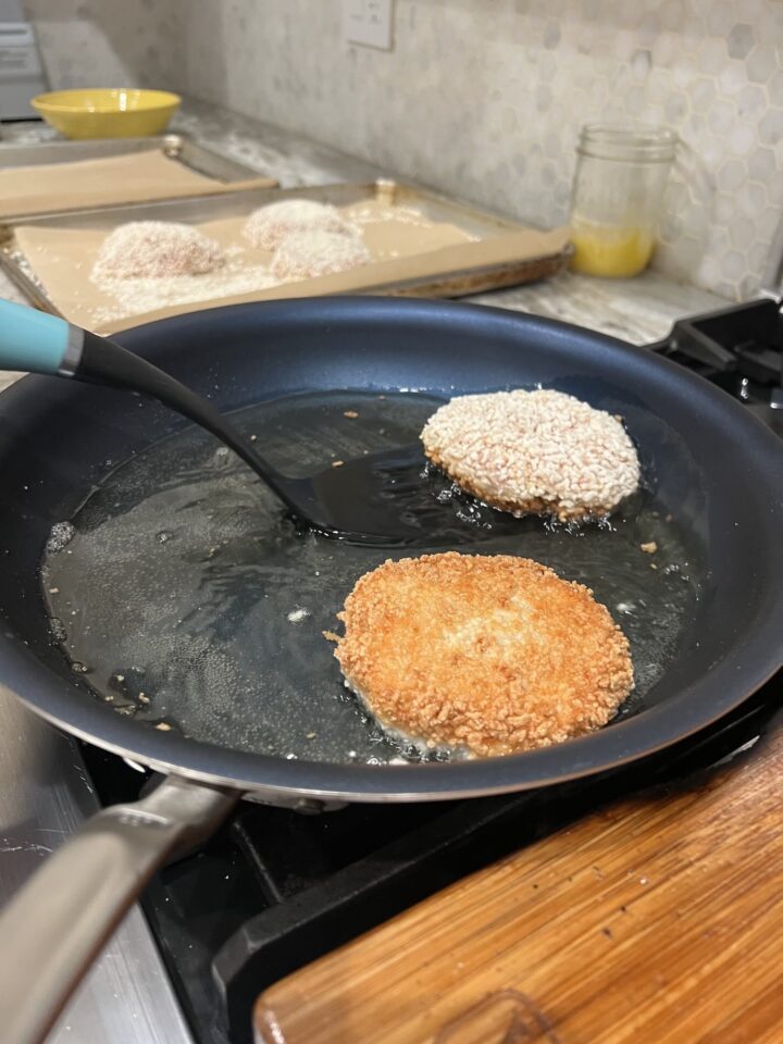 Cooking the patties