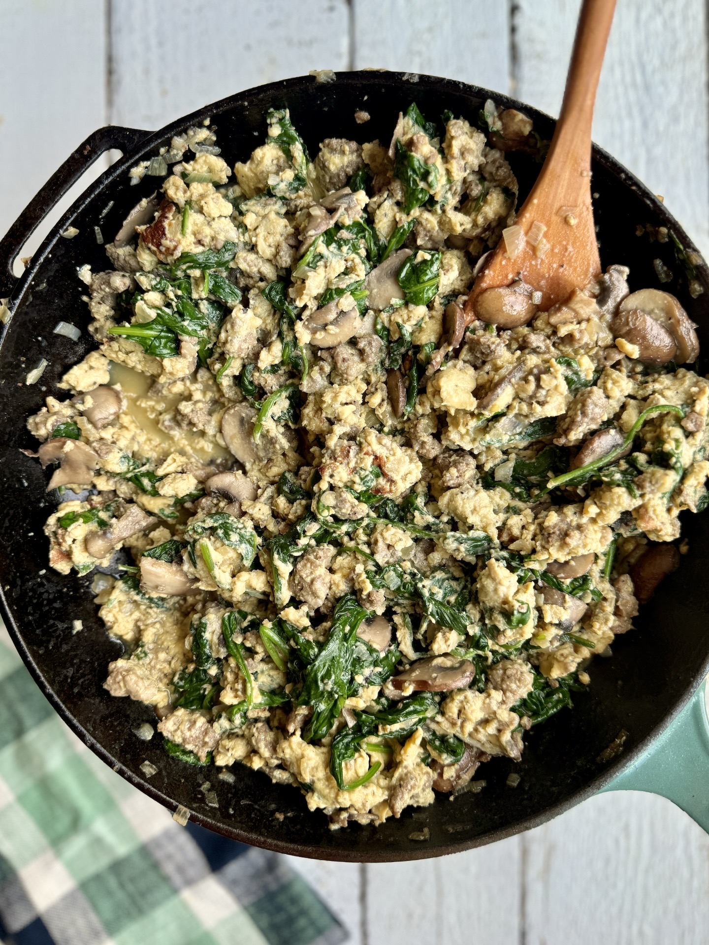 Teri's Whole30 Joe's Special with ground beef and spinach