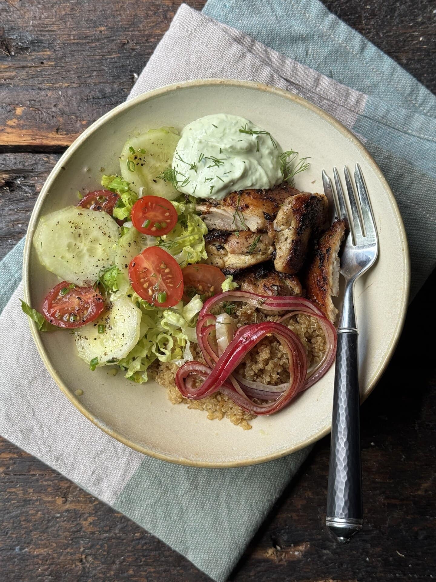 High Protein Greek Chicken Bowl Recipe - nocrumbsleft
