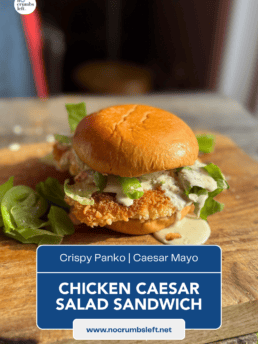 an image for pinning chicken caesar salad sandwich on pinterest