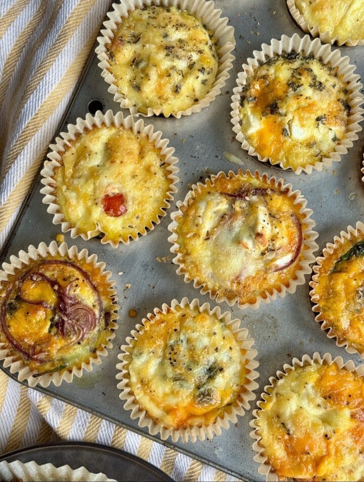 egg cups in a muffin tin