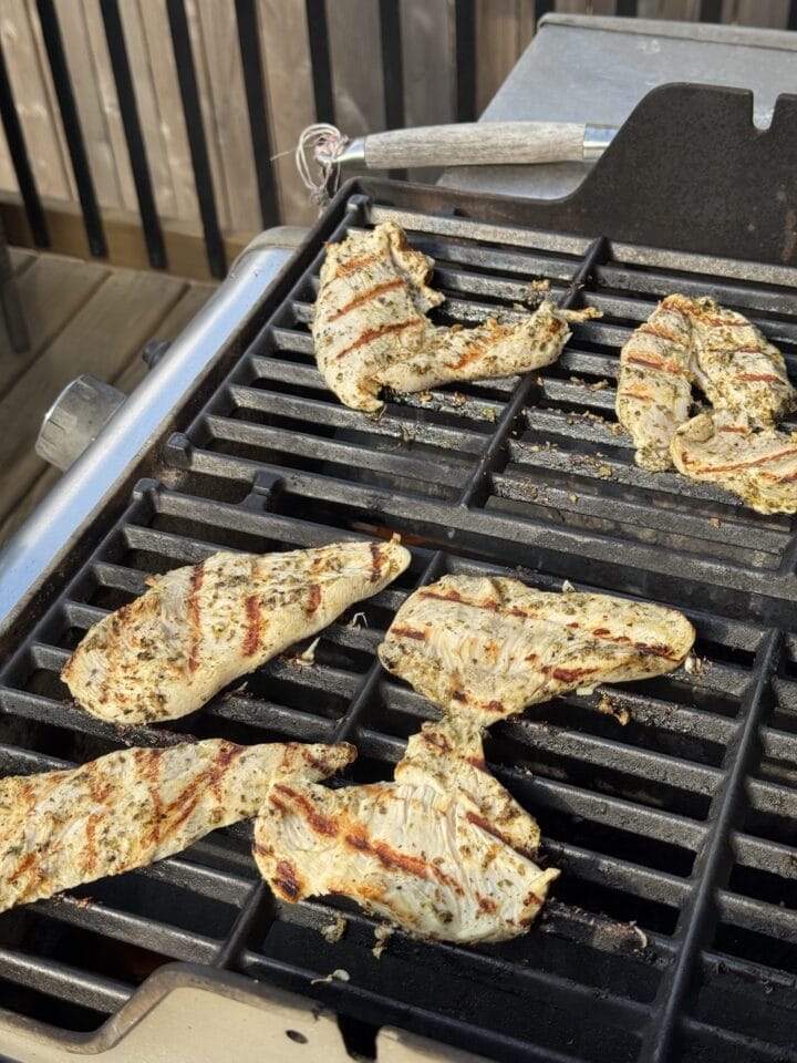 chicken cutlets on the grill