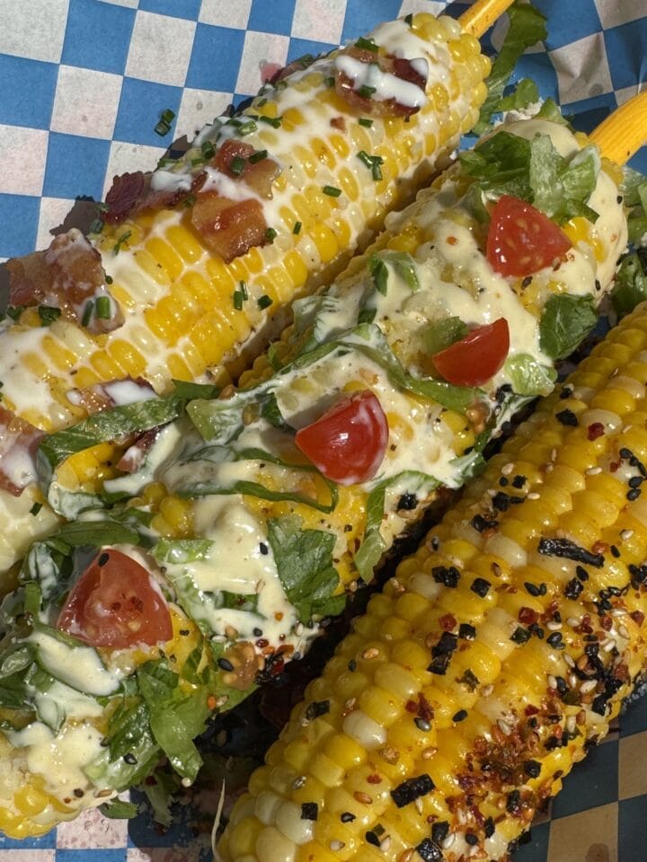 corn seasoning trio in a red basket