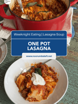 image for pinning one pot lasagna on pinterest